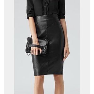 Black Faux Leather Skirt worn once